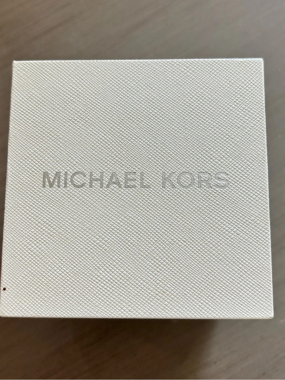 Michael Kors Pink Leather Strap Rose Gold Case Minimalist Watch